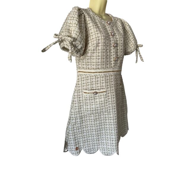 Simply Southern Retro Look Boucle Mini Dress Woman’s Size Medium Pockets - Picture 2 of 14